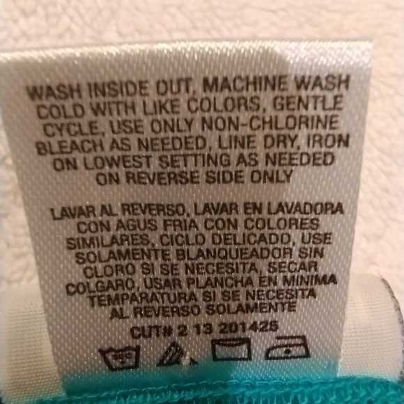 LONG T-Shirt MEDIUM Turquoise with Small Beads & Pattern on Front - Picture 4 of 4